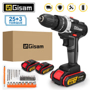 21V Cordless Drill Electric Impact Drill Rechargeable Electric Screwdriver Lithium-Ion Battery 2 Speed ​​DIY Driver Power Tools