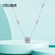 Vòng Cổ Nữ Moissanite 925 Bạc Ý - FEOBUR Sang Trọng