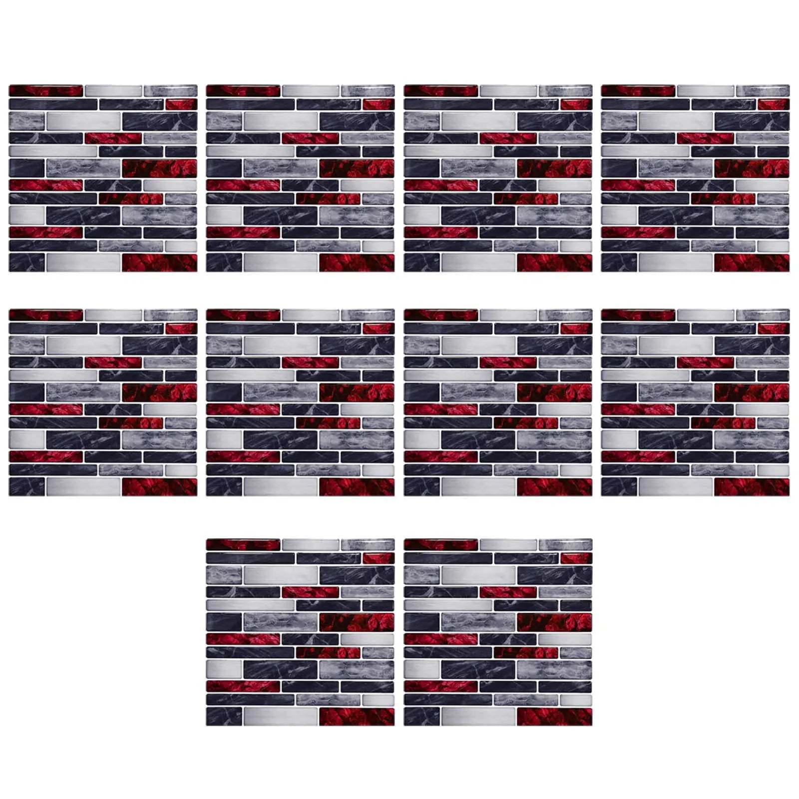 Free Shiping Self Adhesive 3d Tile Stickers 10 Sheets Kitchen Bathroom Wall Decor For Tile Waistline Kitchen Living Room