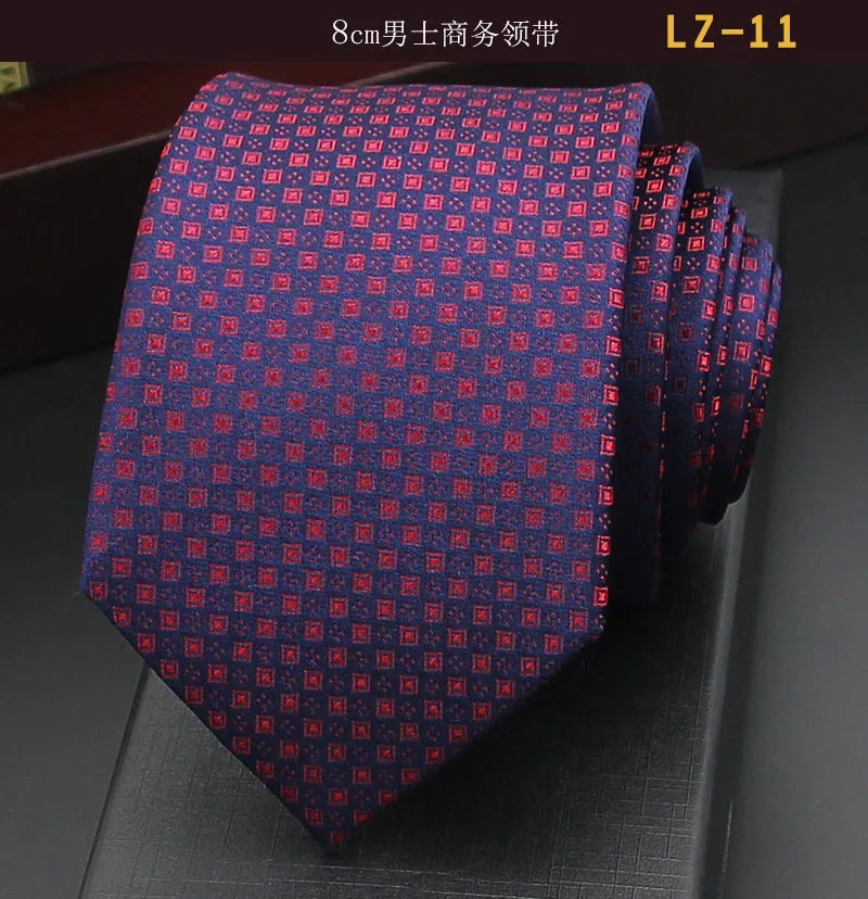 高品質藍色絲質領帶 8厘米