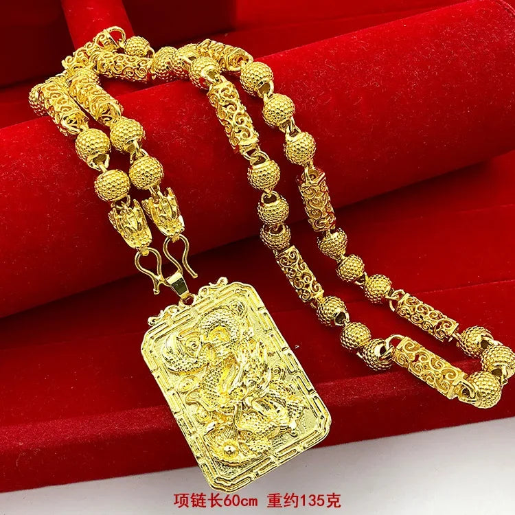 Luxurious 24K Gold Guanyin Men's Necklace