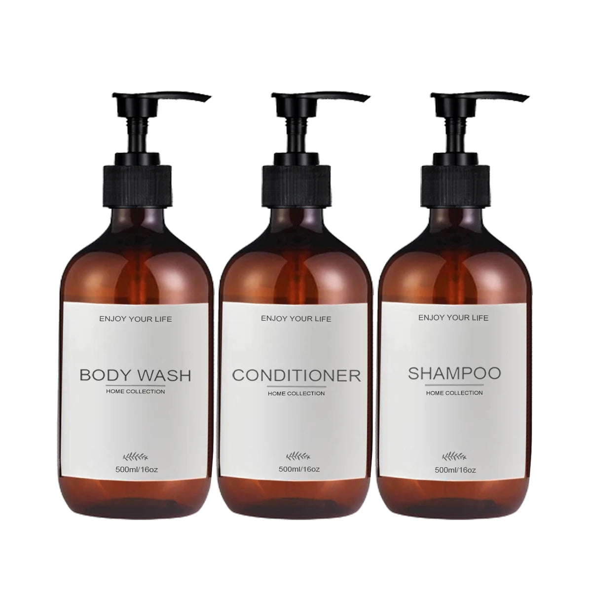 500ml Shampoo and Conditioner Bottles Dispenser 3 Pack Soap Shampoo Dispenser Bottles with Pump Conditioner Shower Container