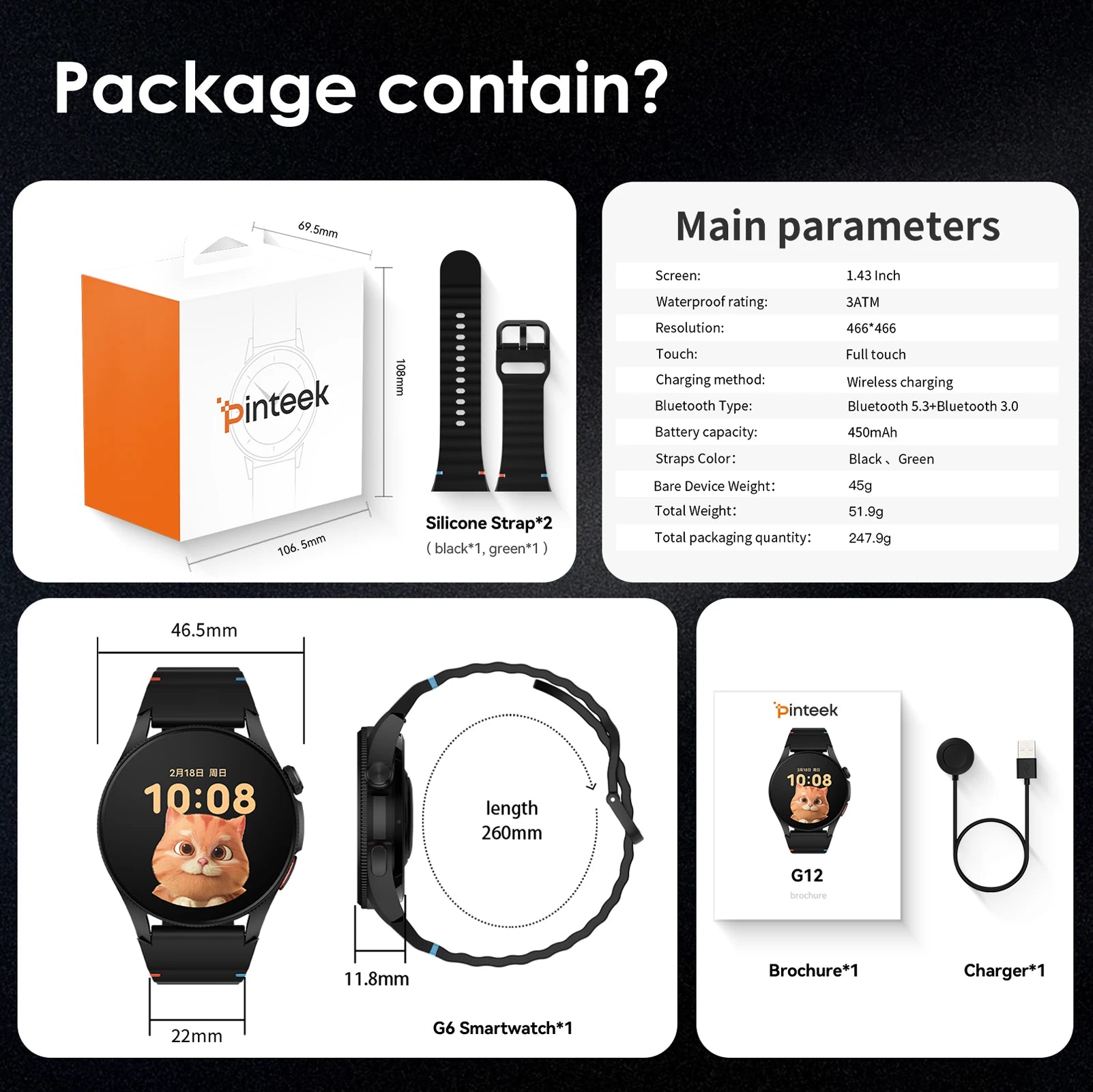 1.43" AMOLED Smartwatch Multifunction GPS 150+