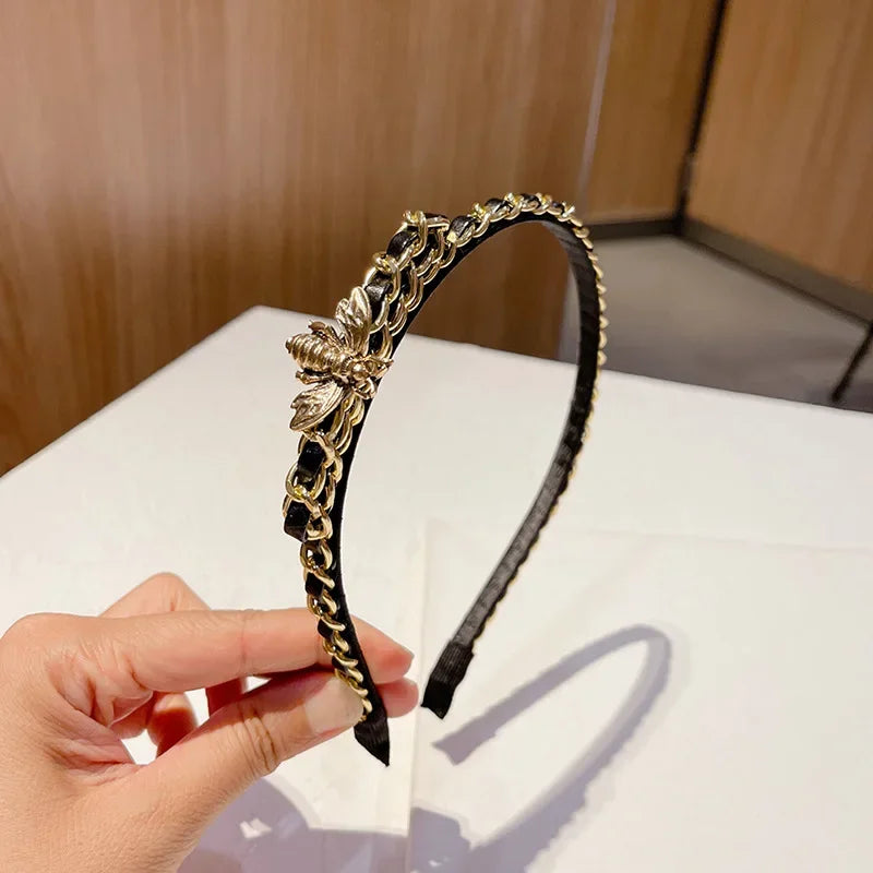Cài Tóc Da Vintage Hàn 2025 - Phụ Kiện Sang Trọng - Daisan Mart