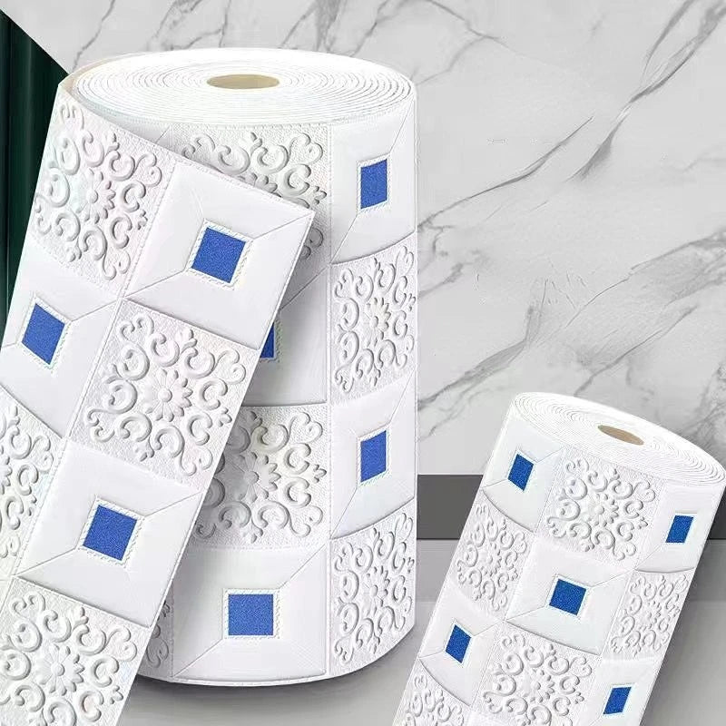 10M stickers Self-Adhesive Panels 3D Soft Crash Foam Wallpaper Imitation Brick Wall Stickers Home Living Room Kid Bedroom Decor