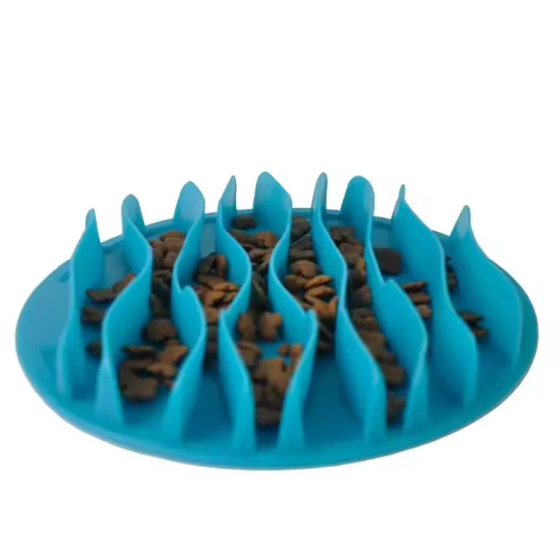 Pet Slow Feeder Bowl For Dogs Cats Jungle Pattern Anti Slip Anti Choking Durable TPR Material Portable Slow Feeding Mat - Daisan Mart