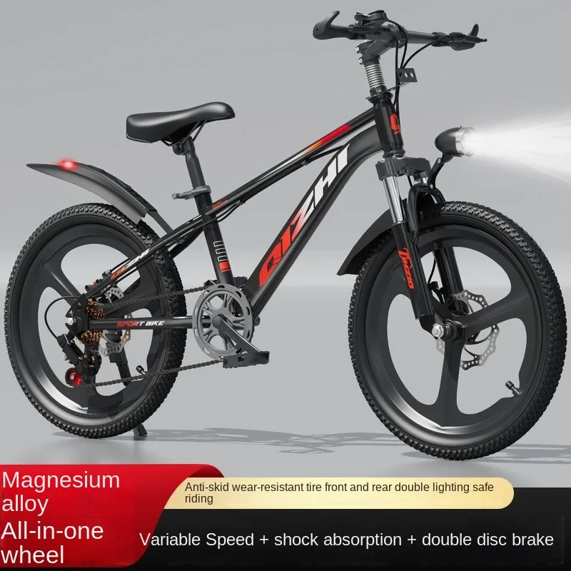 WOLFACE 20/22 Inch Unisex Road Bike Aluminum Alloy Frame Single Speed ​​Children's Mountain Bike Disc Brake Portable Adult Scooter