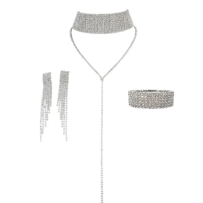 Charming Jewelry Trio: Necklace, Earrings, Bracelet