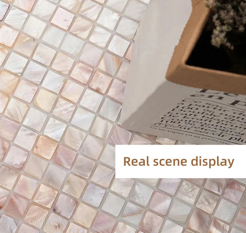 Natural Seashell Mosaic Tiles 30cm - Wall Decoration