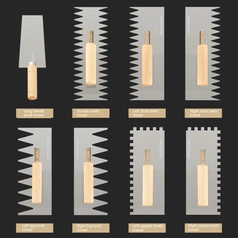 Serrated Trowel Tile Tiling Tool for Masons Workers Auxiliary Plastering Decoration Toothed Knife Ceramic Widened Large Boards