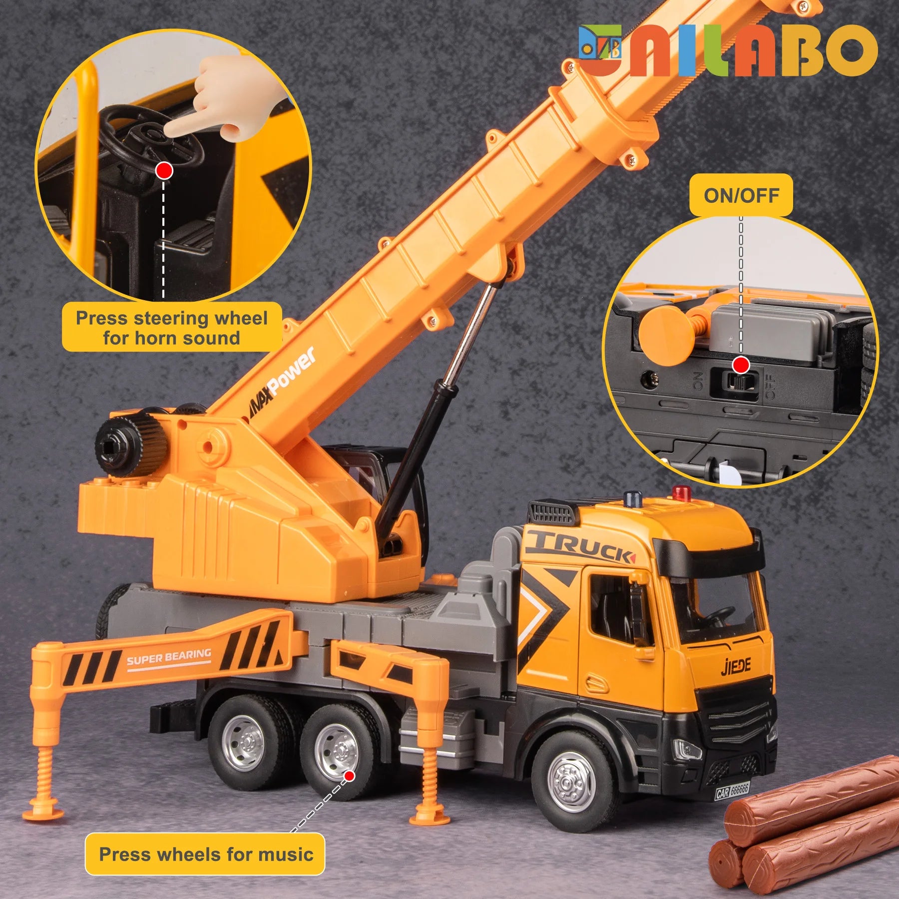 Xe Công Trình Hợp Kim Inertia Có Đèn Âm Thanh Thật