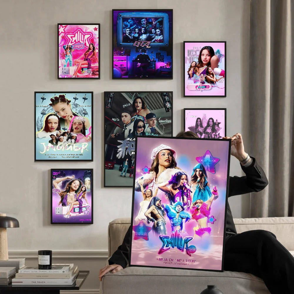 Emilia Mernes Singer Whitepaper Poster Waterproof Paper Sticker Coffee House Bar Posters Wall Stickers