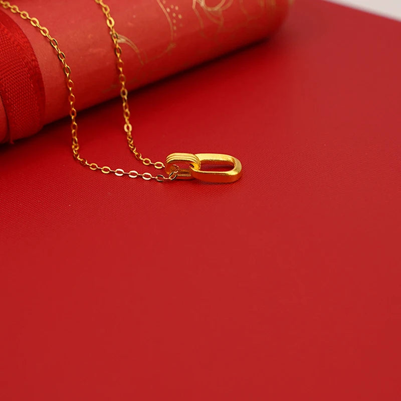 Exquisite 24K Gold Double Loop Necklace For Women