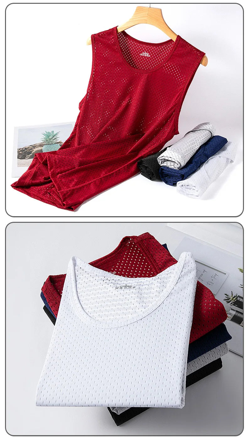 Men's Gym Sports Mesh Tank Top 5XL