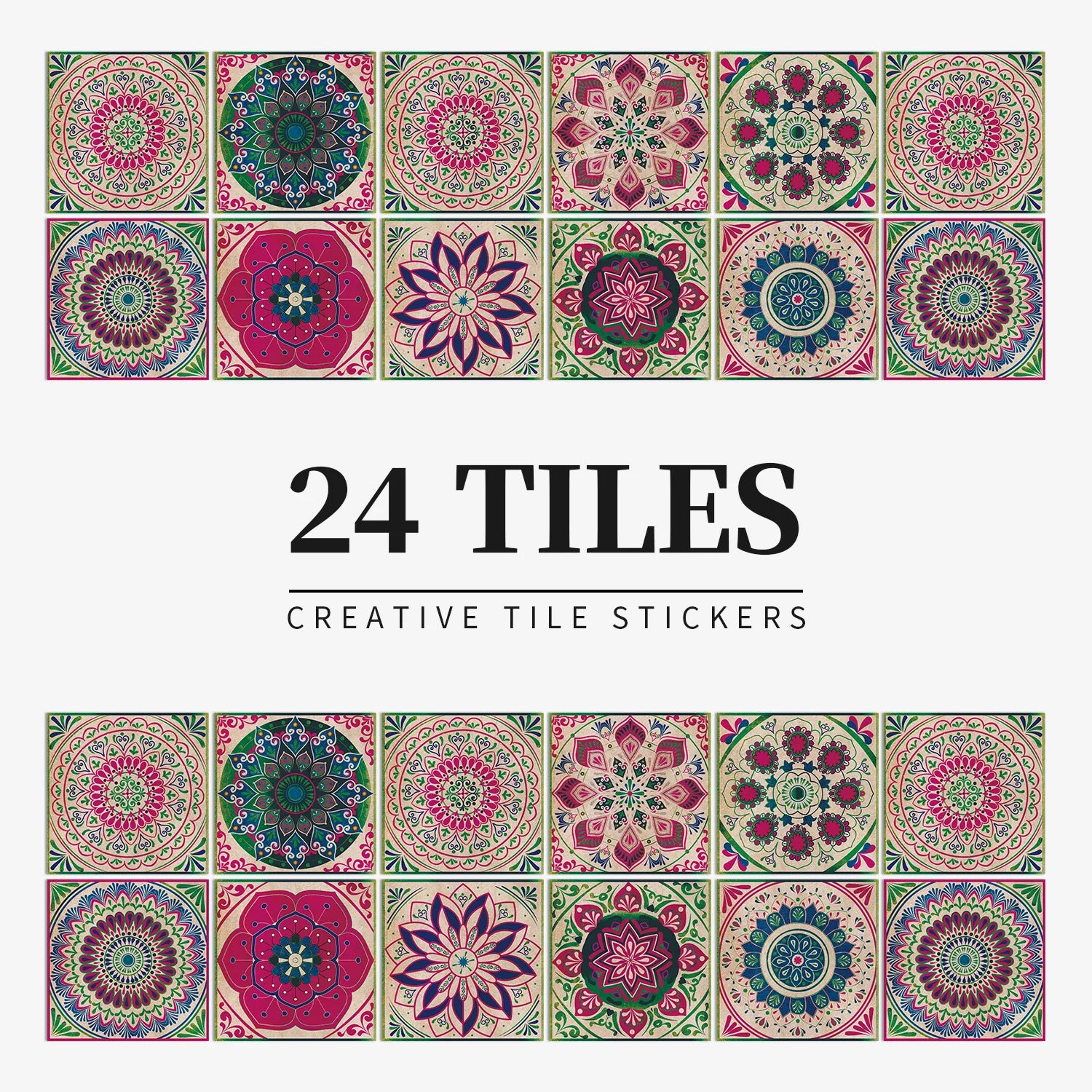 24pcs/set Light Color Tiles Sticker Wall Stickers Kitchen Bathroom Home Renovation Wallpaper Waterproof Self-adhesive Wall Decal