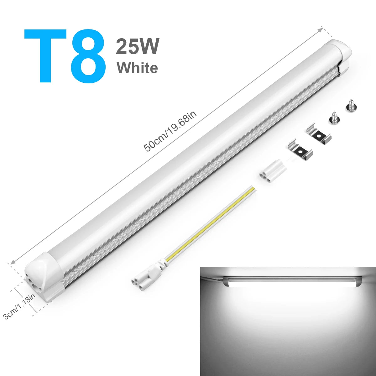 Super Bright 50cm T5/T8 LED Lights for Factories, Kitchens, Garages