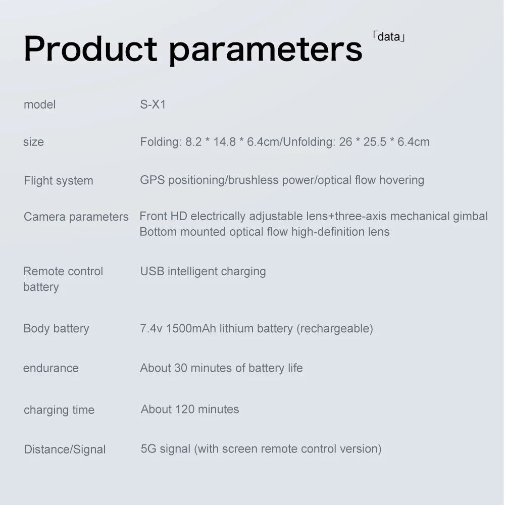 2025 S-X1 Mini Drone with Large Screen 3-Axis Gimbal Anti-Shake 5G GPS HD EIS Cameras Brushless Aerial Drone RC Quadcopters Toys