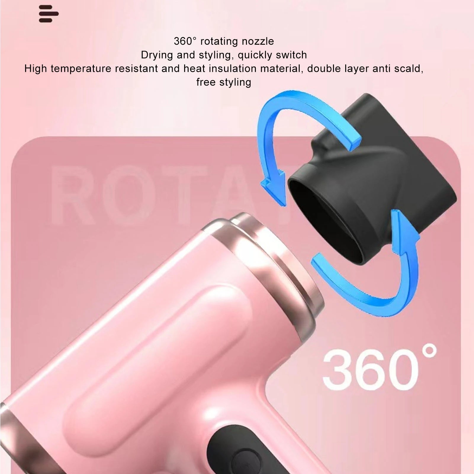 Portable Hot and Cold Hair Dryer 200W 15000mAh Battery