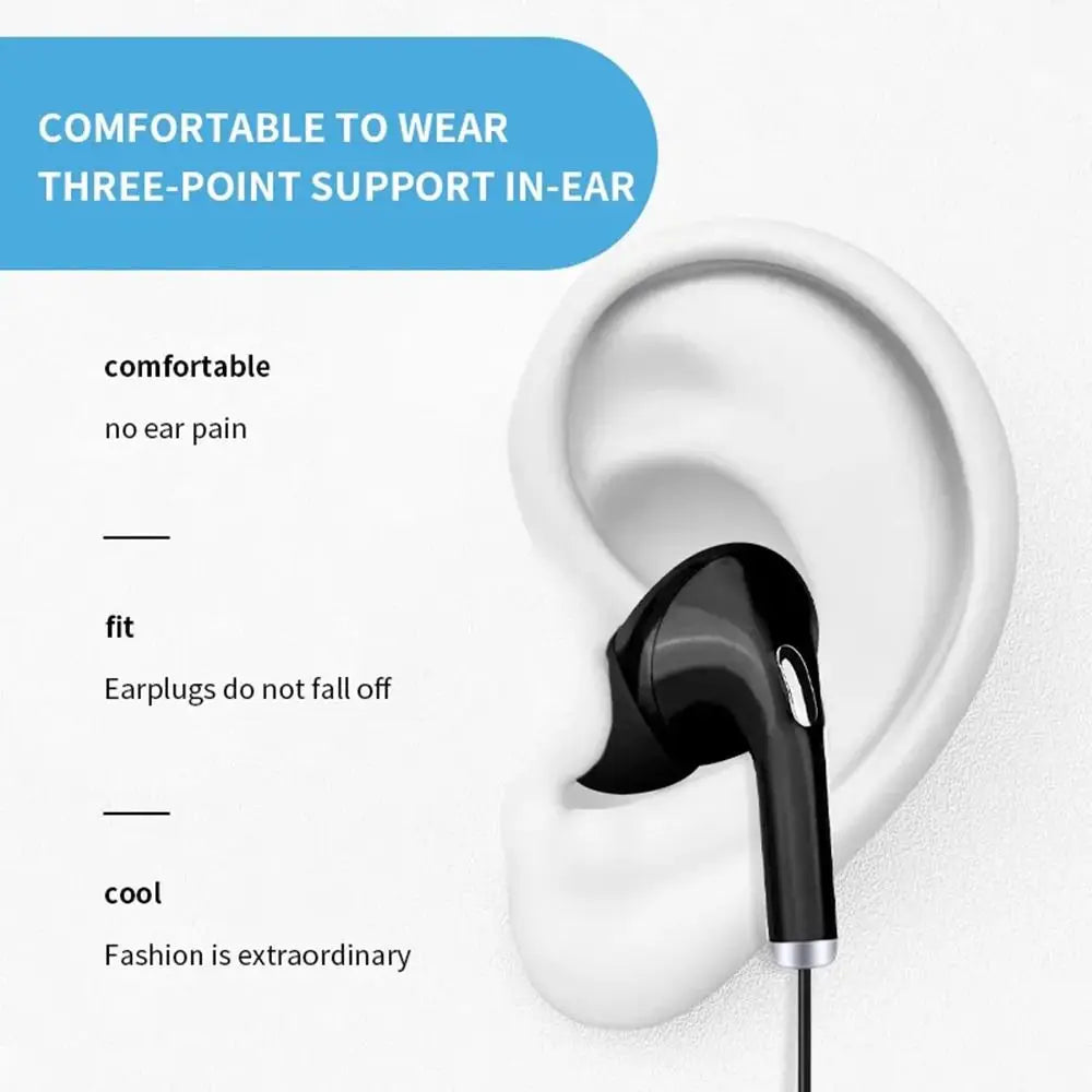 3.5mm HD Wired Sports Headphones with Mic for Phones