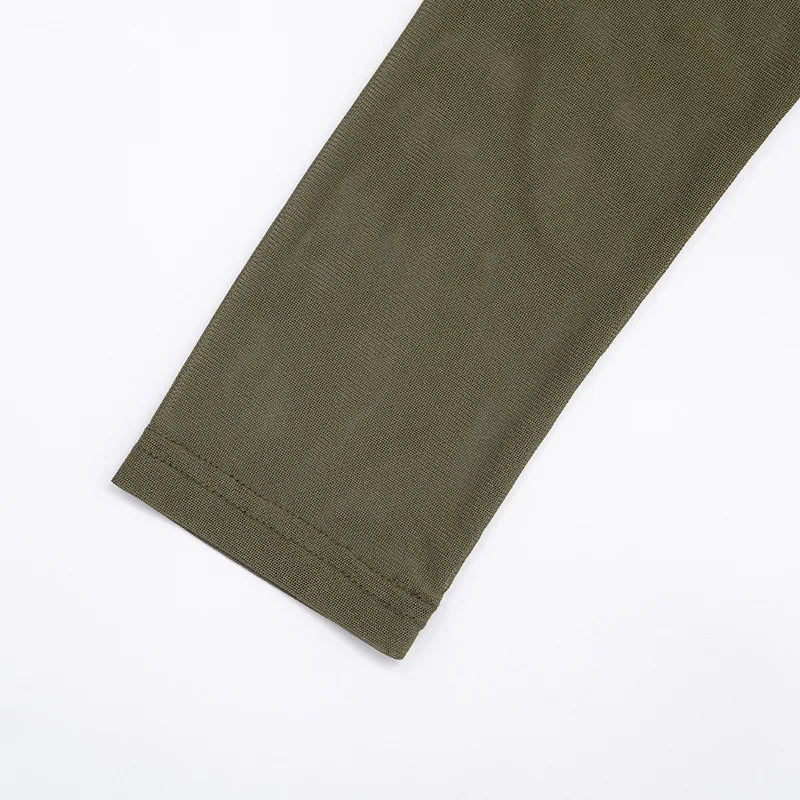 Nsauye Sexy Tights Long Sleeve High Waist Hollow Out Night Club Fashion Women Bodysuit Tops Y2K One Pieces Skinny Rompers 2025