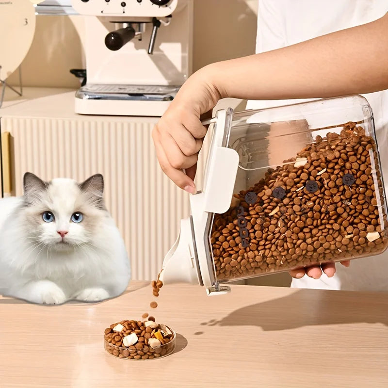 Dry food box for dogs and cats, moisture-proof, with convenient handle