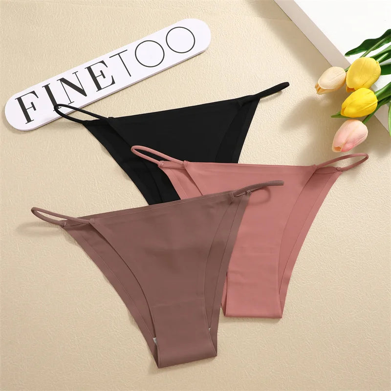 Set of 3 Ice Silk Ultra-Thin Seamless Women's Panties