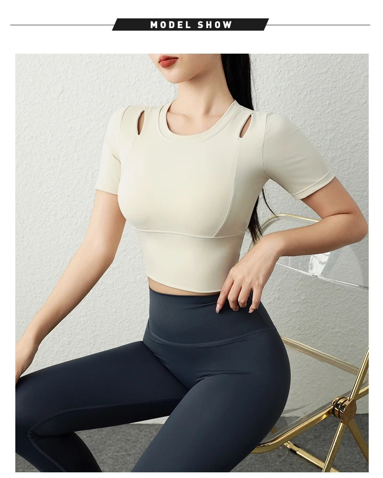 Áo Tập Nữ Crop Top Thể Thao Ngắn Tay Mùa Hè 2023 - Daisan Mart