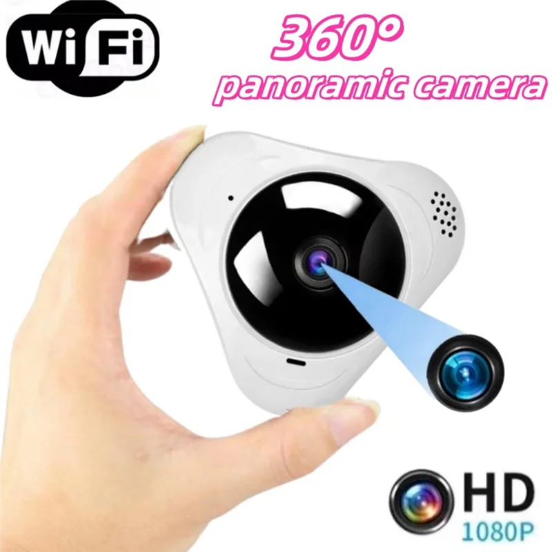 SUNRI-CCTV 360° Wifi Camera Panoramic Surveillance HD 1080P