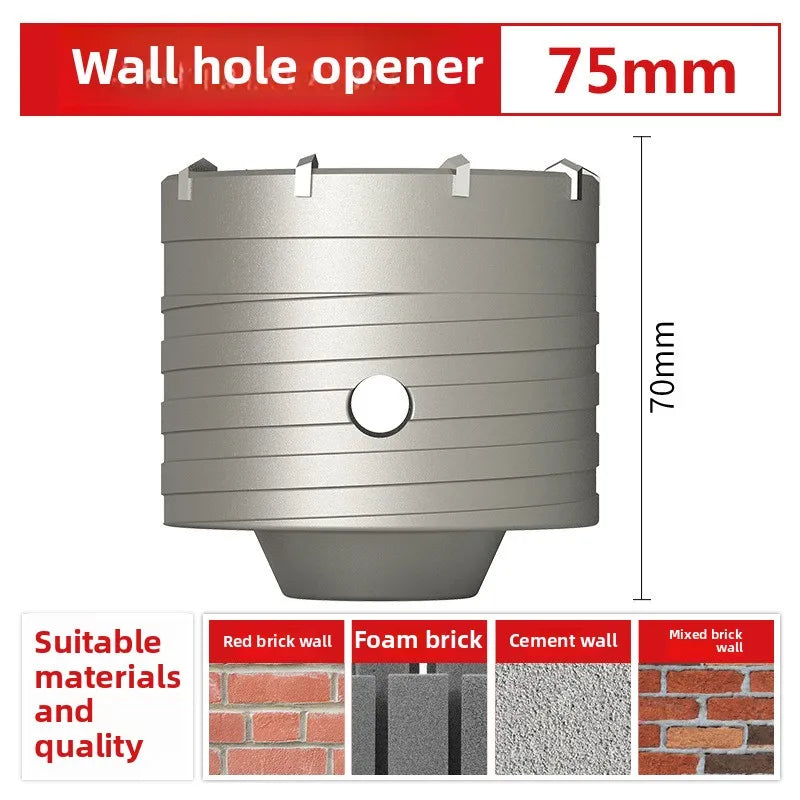 Wall hole opener drill bit impact drill set for drilling brick walls, air conditioning, concrete, and expanding water pipes.