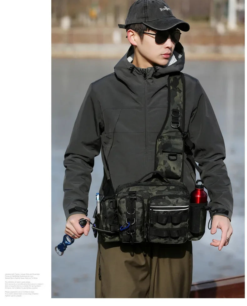 Ba lô Đựng Đồ Câu Cá Đa Năng Kèm Hộp & Giá Đỡ Cần