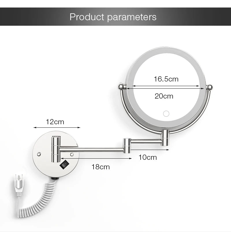 High-end Brushed Gold LED Hotel Makeup Mirror