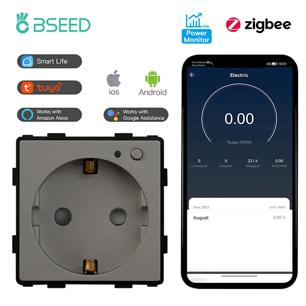 Ổ Cắm Thông Minh ZigBee BSEED - Điều Khiển Bằng Alexa