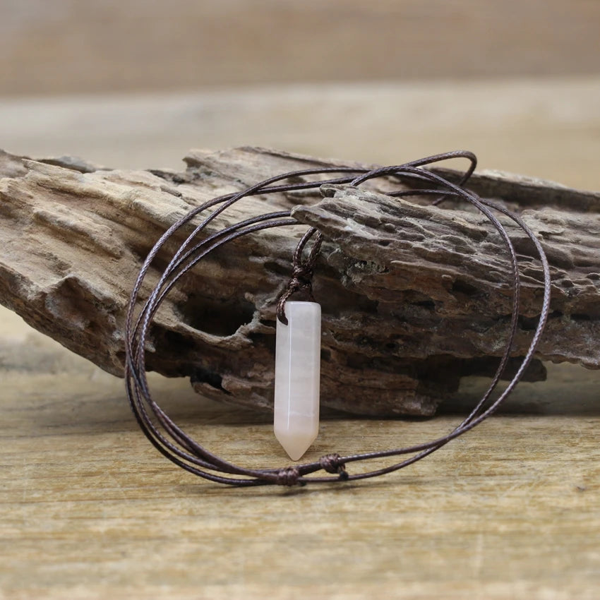 Hexagonal Natural Quartz Stone Necklace