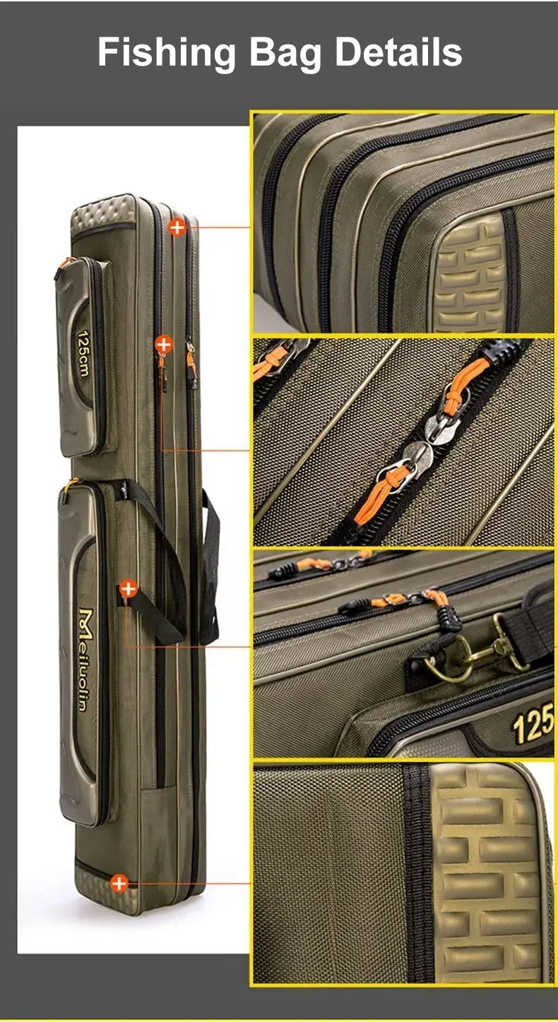 Oxford Multi-Function Fishing Rod Bag with 3 Compartments