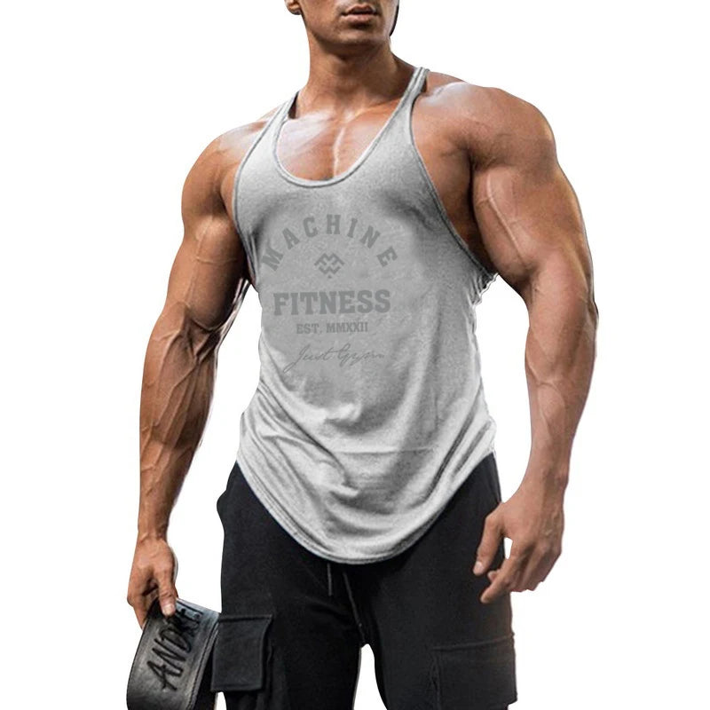 Áo Tank Tập Gym Nam Y Back Cotton Không Tay Bodybuilding