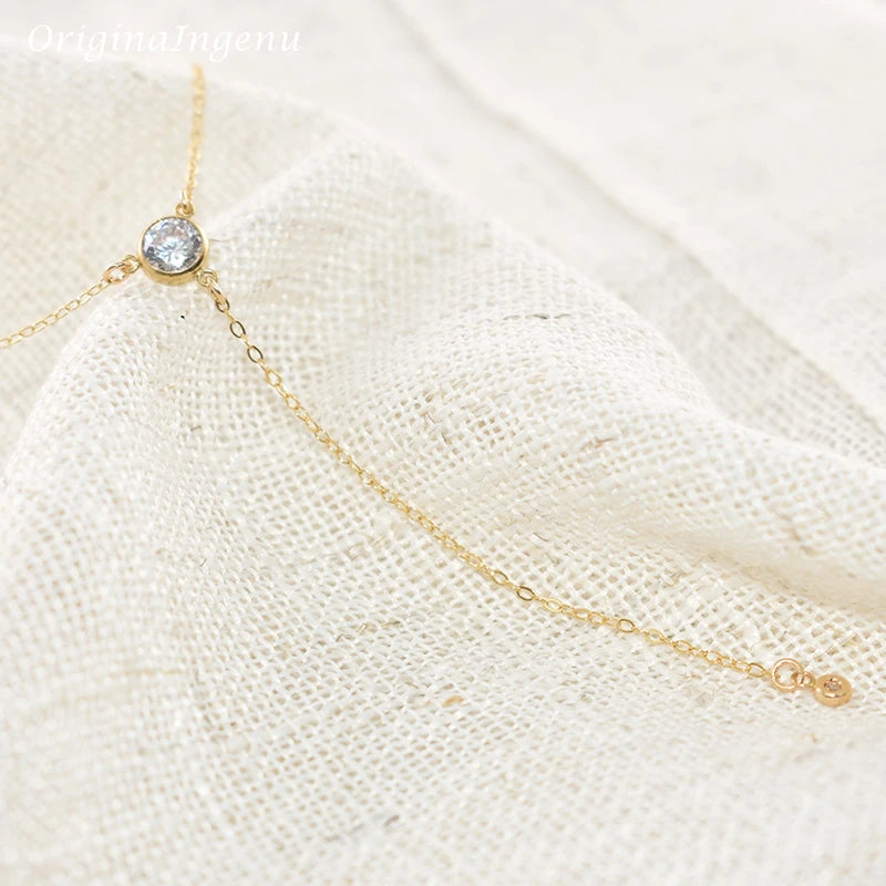 Handmade Women's Boho Zircon Gold Plated Choker Necklace