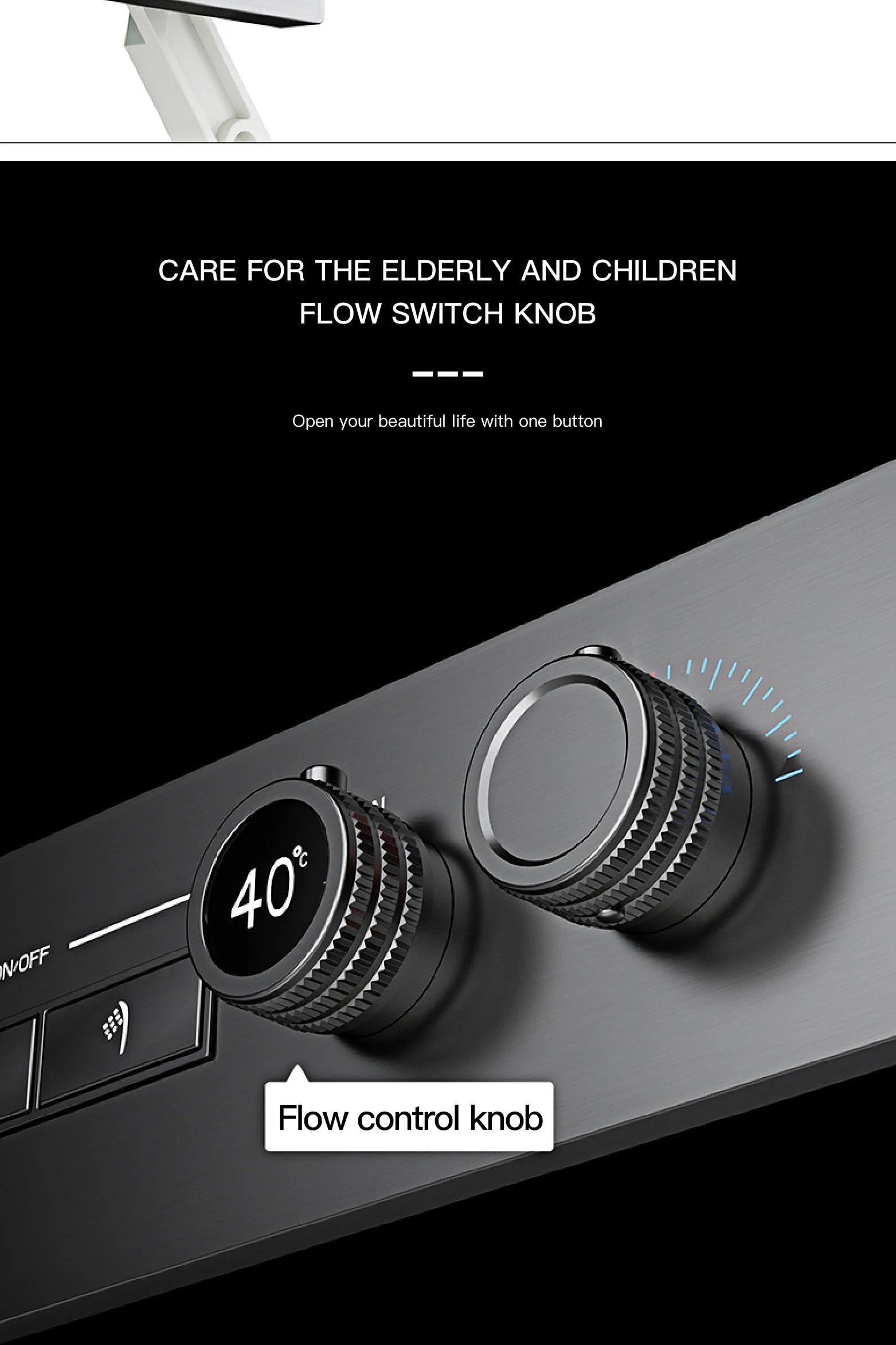 Vòi Sen Đen Cao Cấp LED Hiển Thị Số 4 Chức Năng