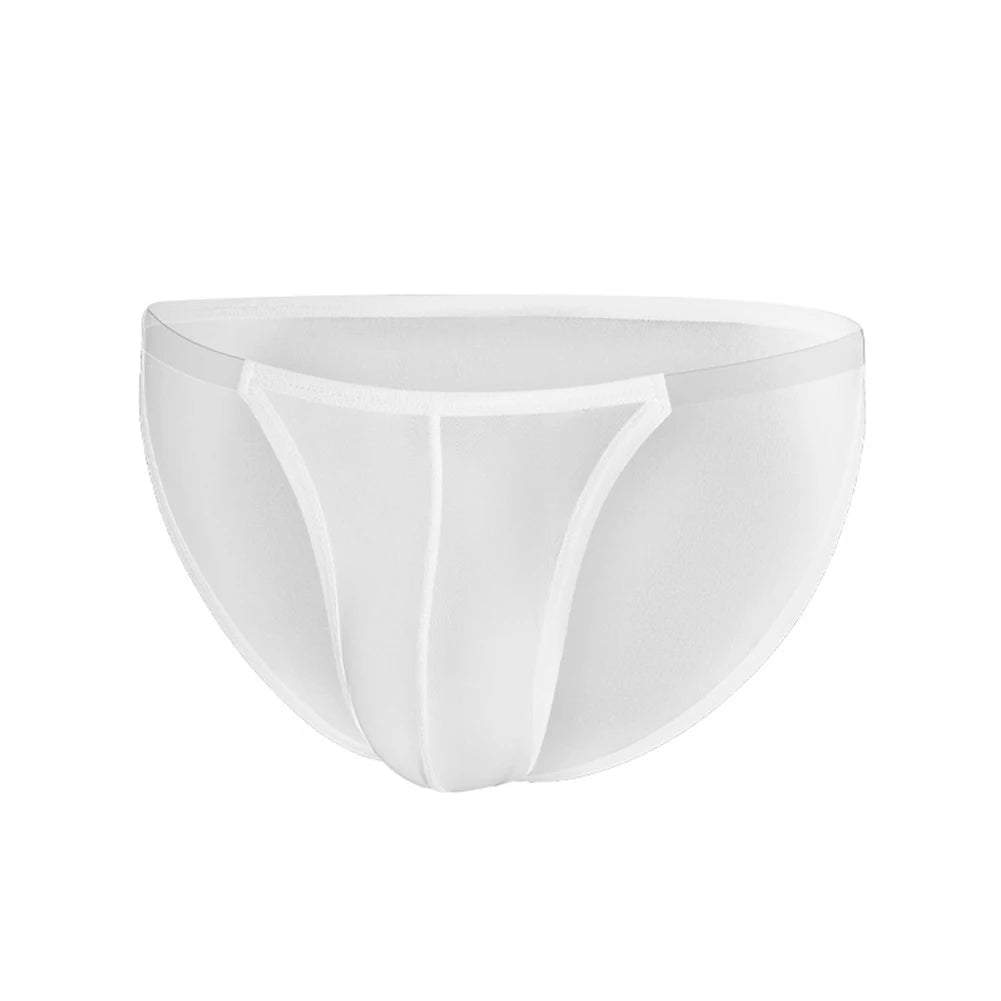 Ice Silk Men's Sexy Low-Waist Transparent Underwear