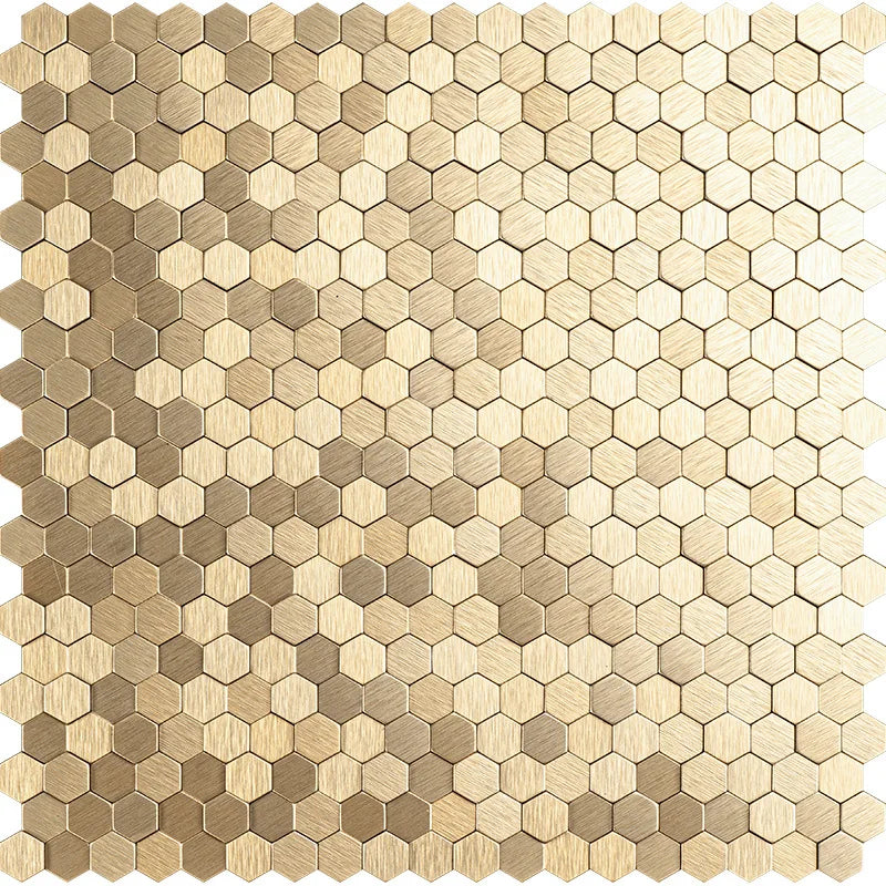 Mosaic Decorative Wall Stickers Aluminum-plastic Panel Self-Adhesive Moisture-proof Fireproof Bathroom Hexagon Tile Decoration