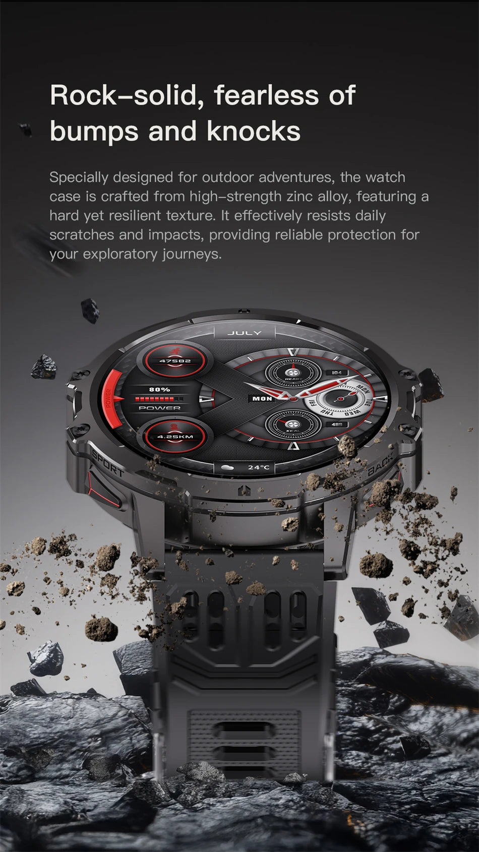 Đồng Hồ Thông Minh AMOLED GPS Sức Khỏe IP68 1.7