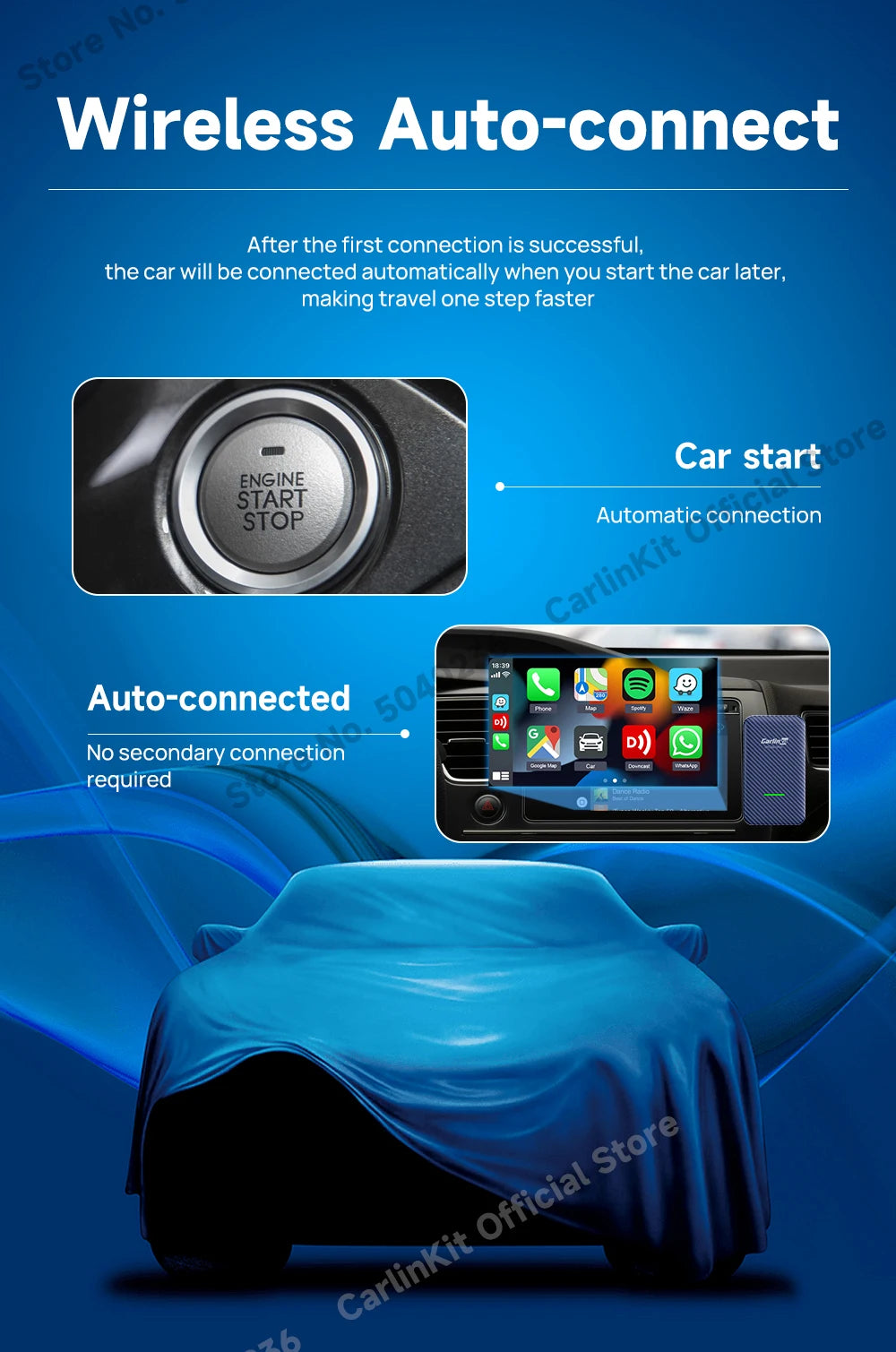 CarlinKit 5.0 4.0 3.0 CarPlay Wireless Dongle Activator Auto-connect For Audi Porshe Benz VW Volvo Toyota Plug&Play MP4 MP5 Play