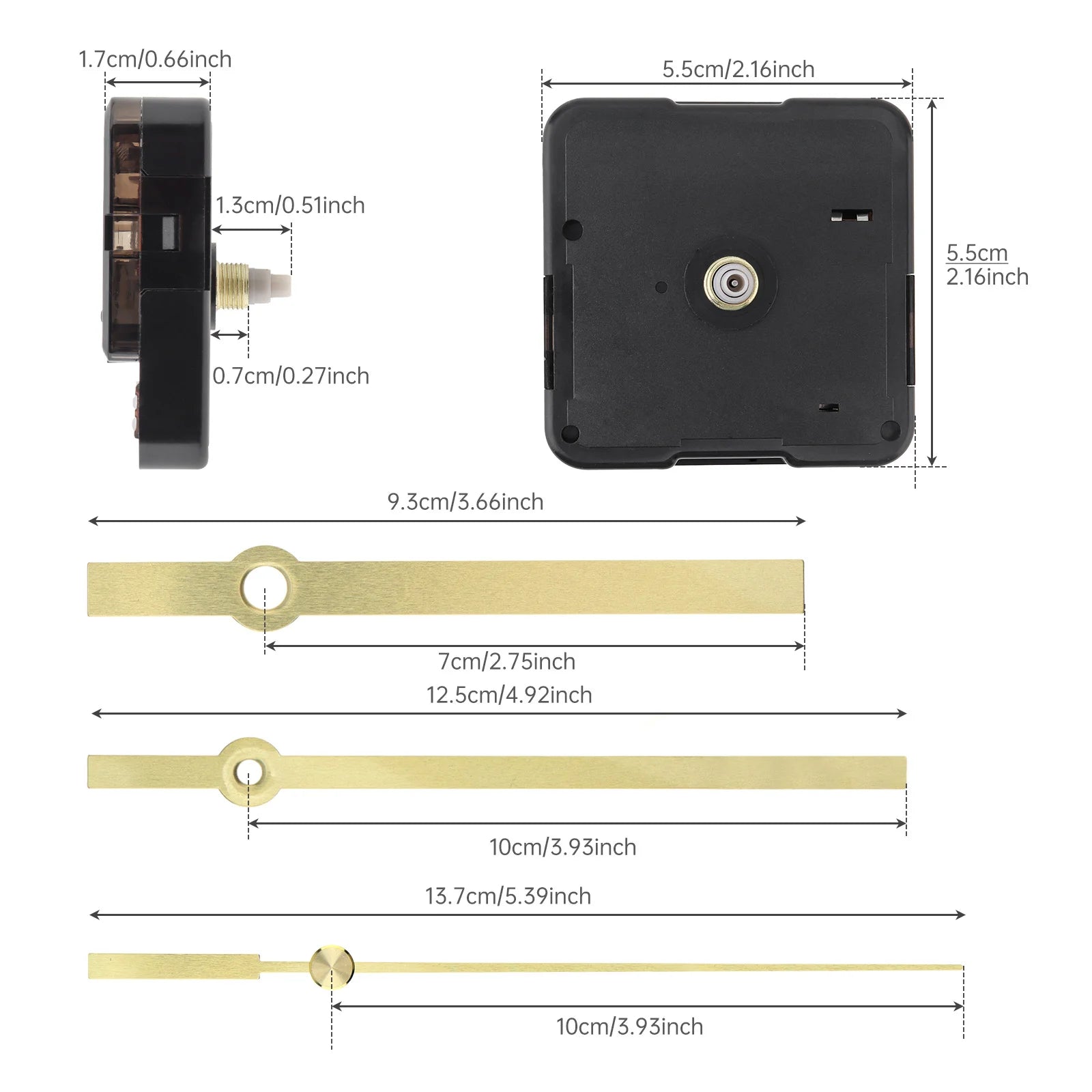 Bộ Máy Đồng Hồ Thạch Anh DIY Kèm Kim, Siêu Tĩnh Lặng