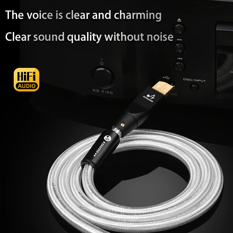 Hifi Upgrade USB Audio Cable Type A to Type B, A-C,C-B, C-C USB Cable OCC Shielded Audio Cable for DAC