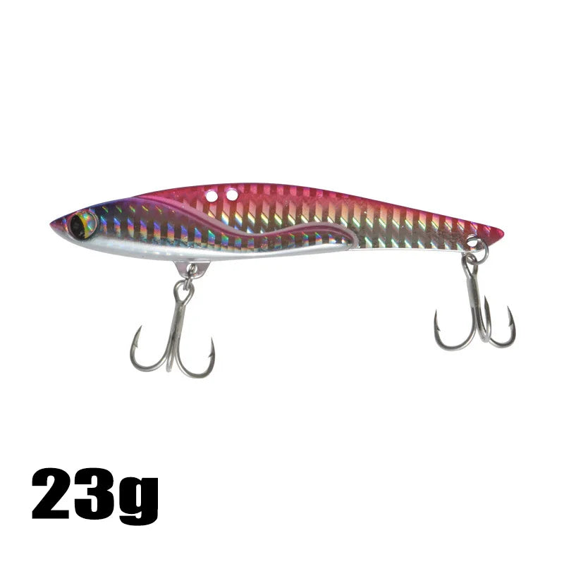 VIB Fishing Lures 35g 44g Sinking Vibration Blade Bait Spinner Spoon Jigging Lures Treble Hooks Bass Fishing Tackle