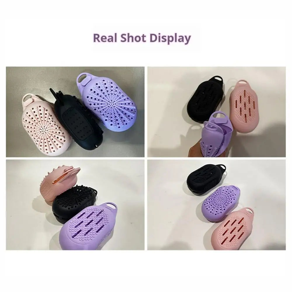 Dual-Sided Silicone Bar Soap Scrubber Exfoliating Soap Holder Pouch With Gentle Deep-Clean Quick-Dry Soap Saver For Shower
