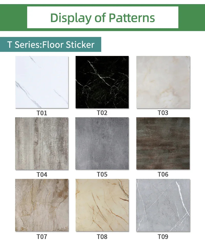 10/20/30pcs of PVC Imitation Marble Floor Stickers Self-adhesive Wall Stickers Waterproof Bathroom Decoration Decals 30*30cm