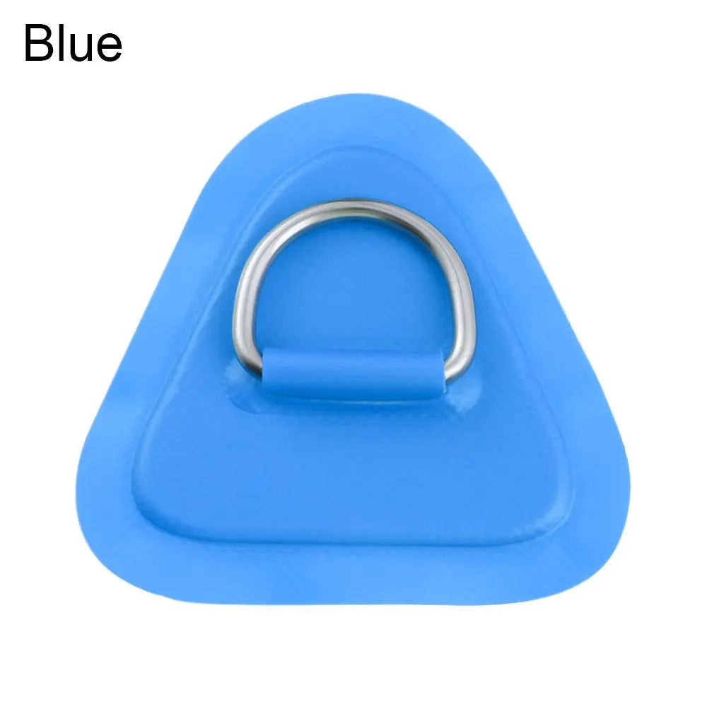D Ring Triangle Stainless Steel Pad/Patch With Glue for PVC Inflatable Boat Raft Dinghy Canoe Kayak Surfboard SUP Tie Down