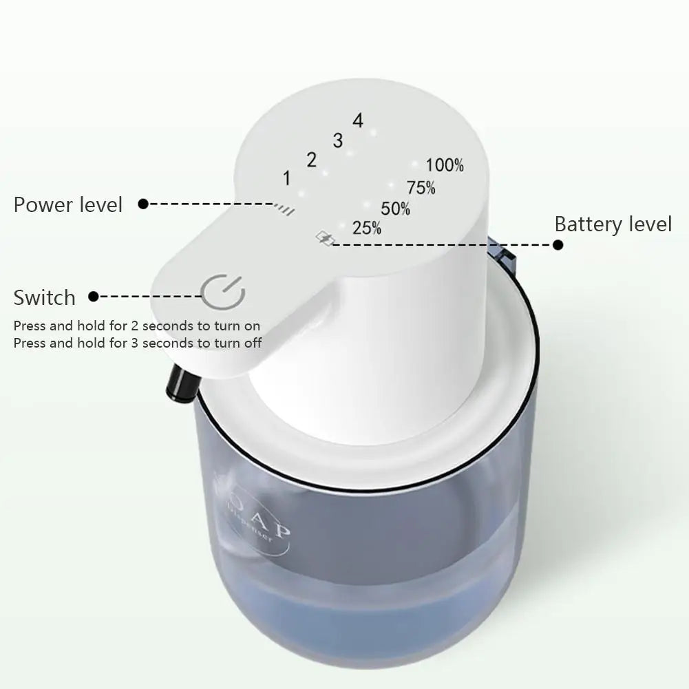 Máy xịt xà phòng tự động 400ml - 4 tốc độ, sạc USB - Daisan Mart