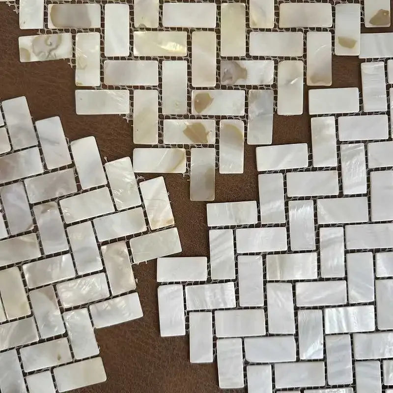 Gạch Vảy Cá Ốc Trắng Tự Nhiên Ốp Tường Bếp Tắm