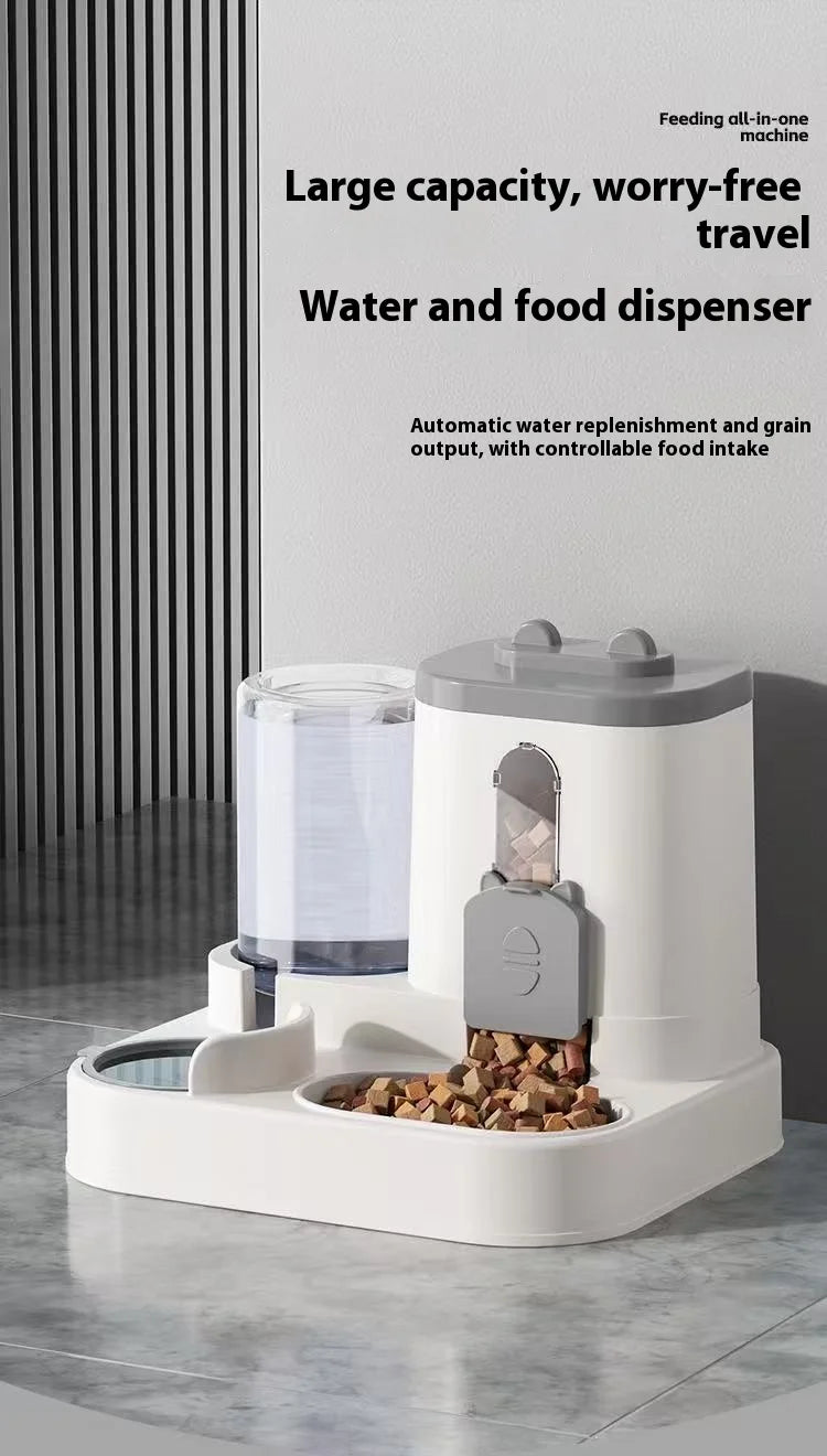 Automatic Dog Cat Feeder and Water Dispenser Gravity Food Feeder and Waterer Set with Pet Food Bowl Universal Pet Products - Daisan Mart